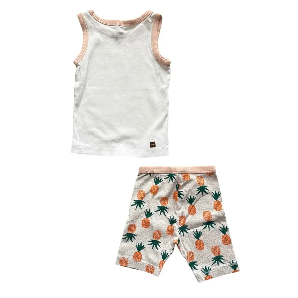 Tea Collection Southeast Asia Pineapple Graphic Tank Pajamas Size 4